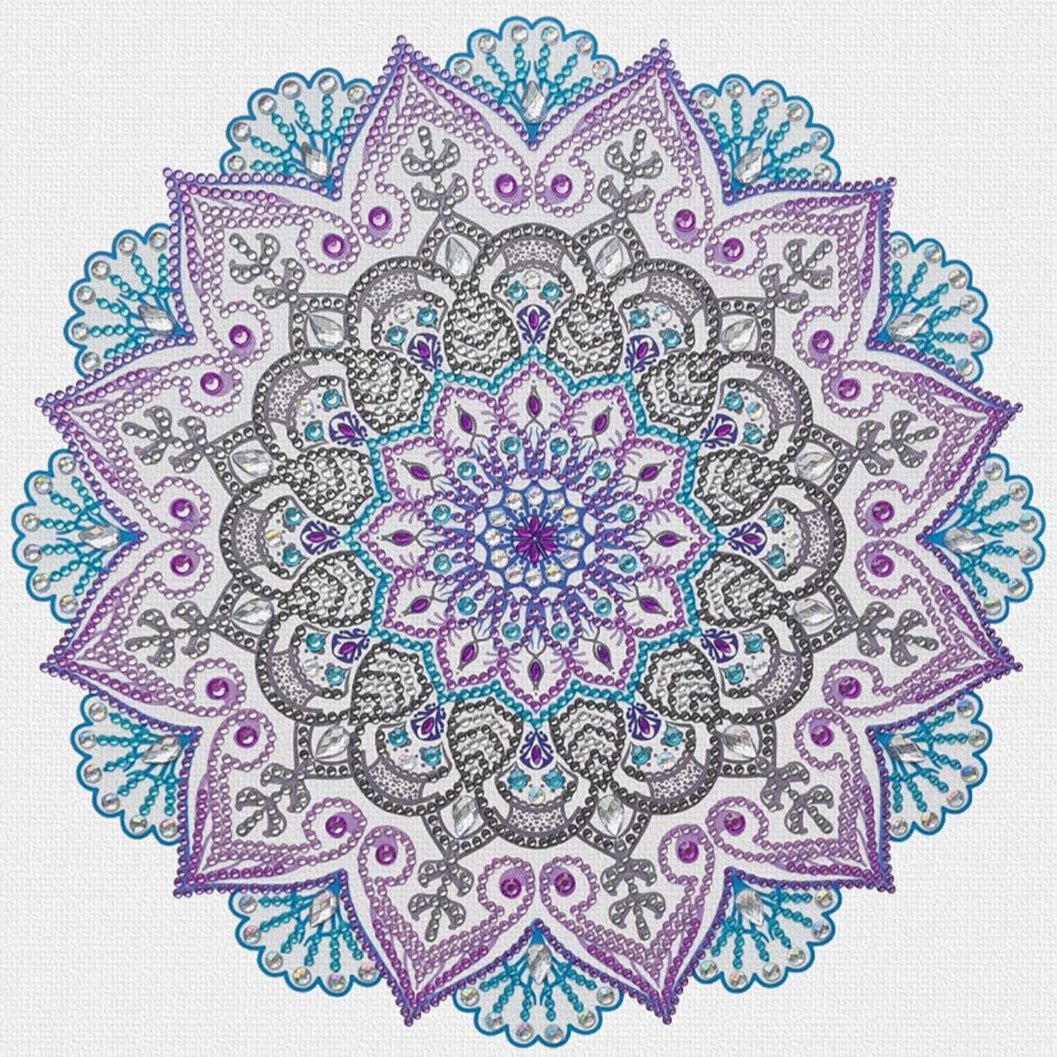 Diamantové malování - mandala modrofialová